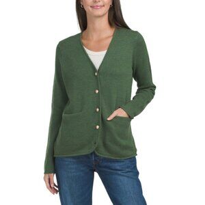 RACHEL ZOE Olivine Merino Wool Button Front Cardigan